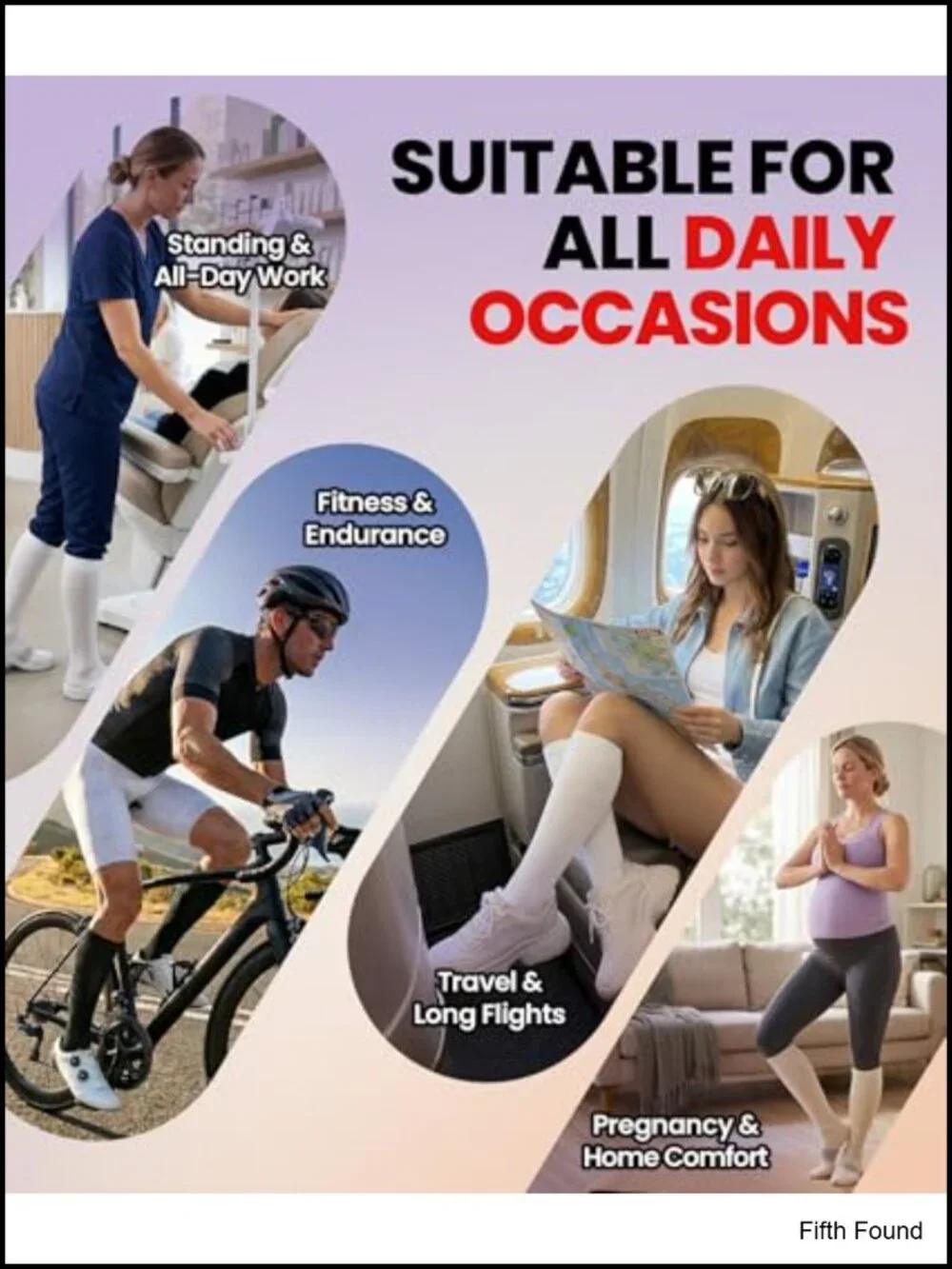 Compression Socks 15-20 mmHg Graduated Support Running Cycling Travel